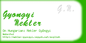 gyongyi mekler business card